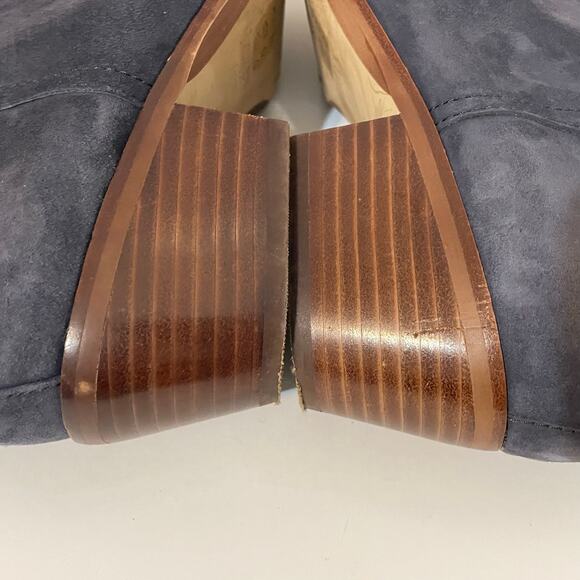 J. Crew Women's Navy Blue Suede Block Heel Ankle Booties Size 8 - Picture 7 of 14